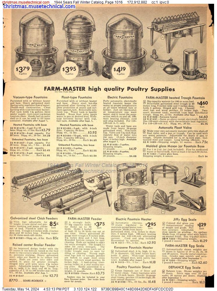 1944 Sears Fall Winter Catalog, Page 1016