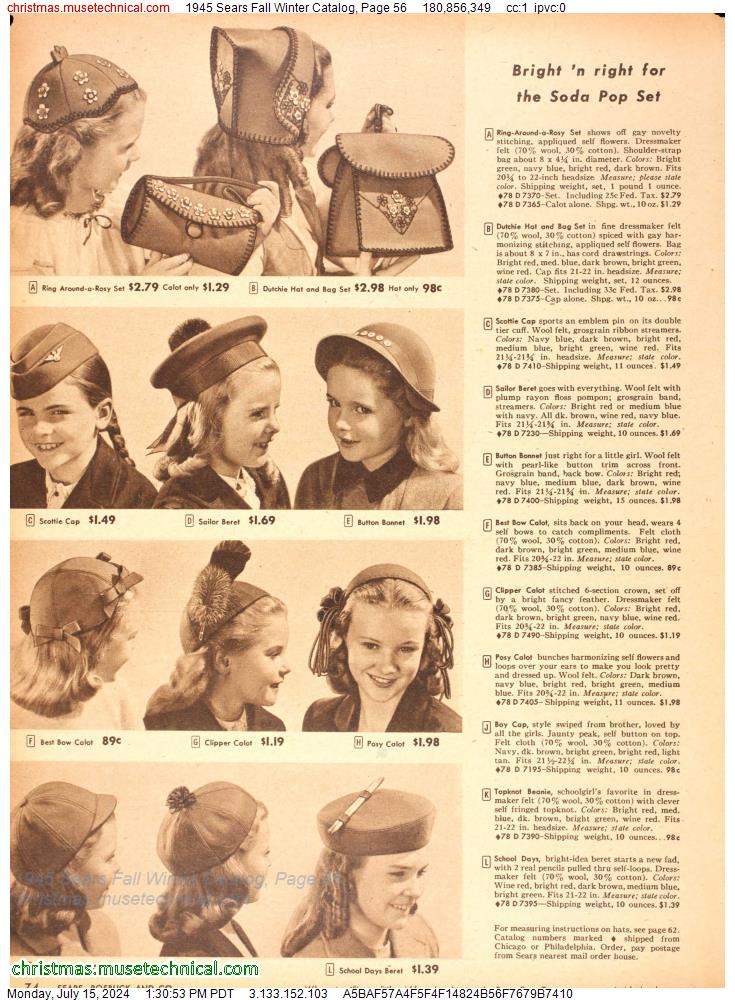 1945 Sears Fall Winter Catalog, Page 56
