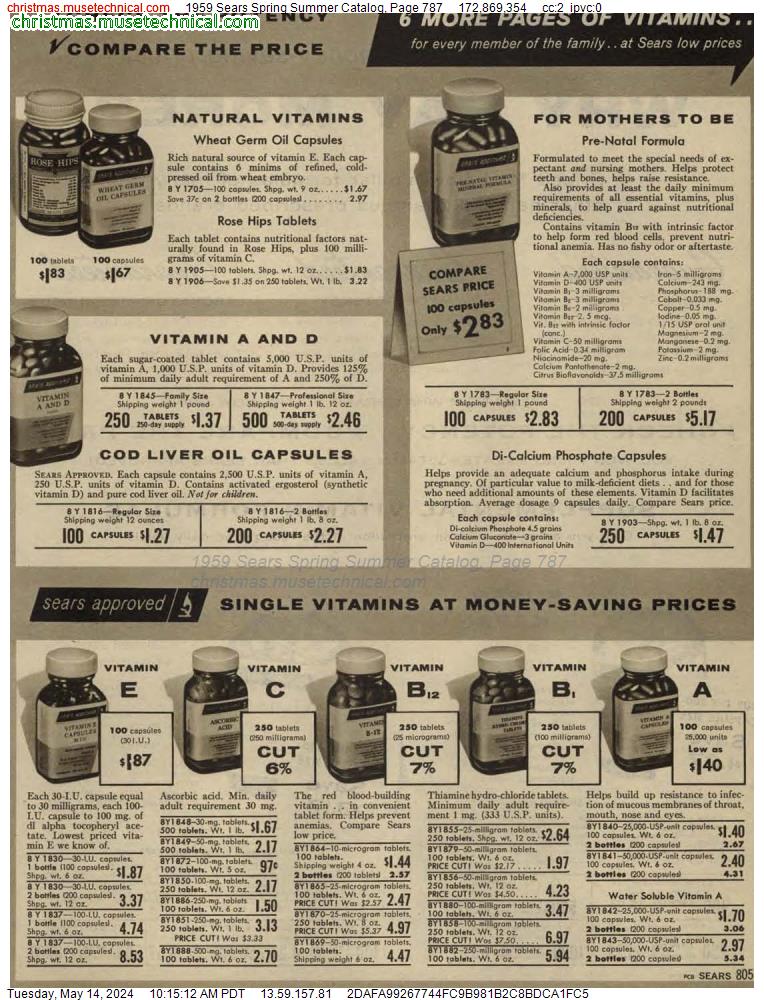 1959 Sears Spring Summer Catalog, Page 787