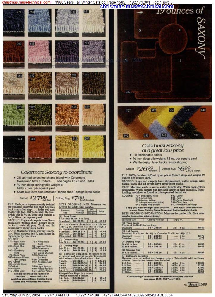 1980 Sears Fall Winter Catalog, Page 1585
