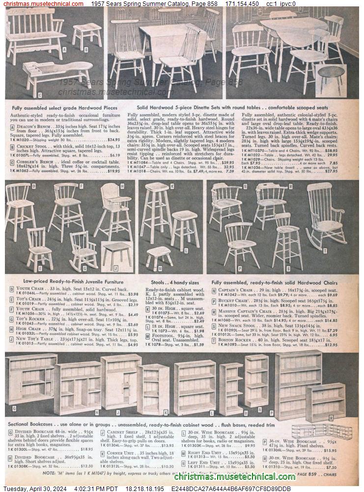1957 Sears Spring Summer Catalog, Page 858