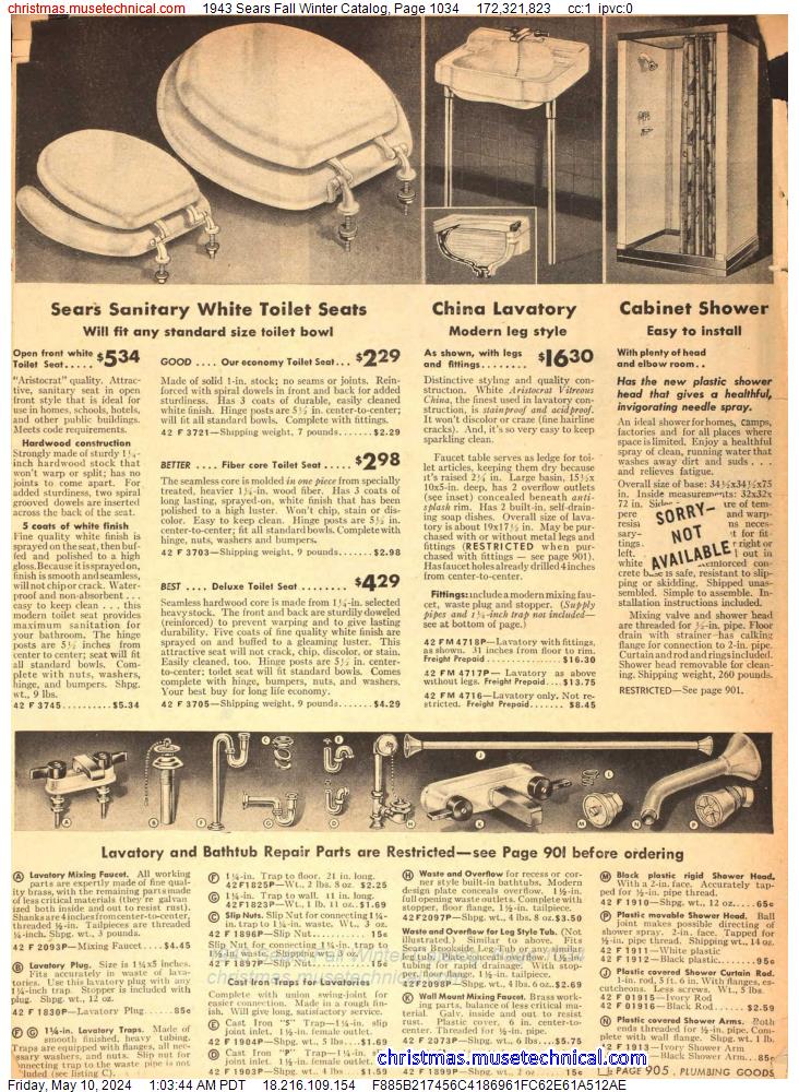 1943 Sears Fall Winter Catalog, Page 1034