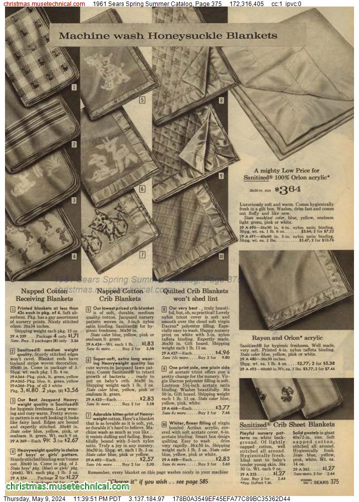1961 Sears Spring Summer Catalog, Page 375