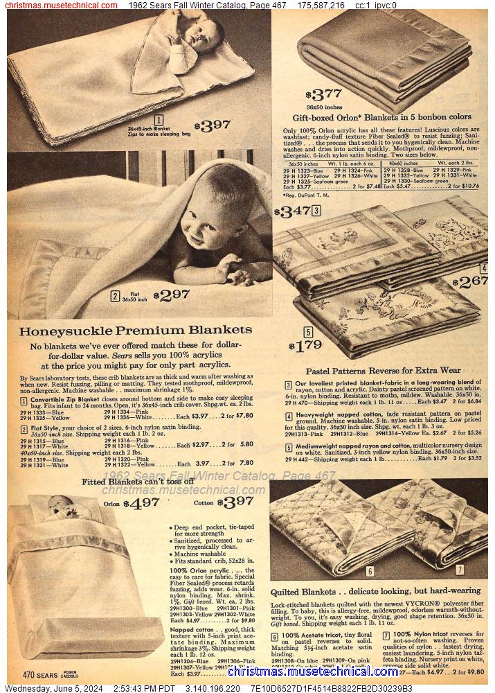 1962 Sears Fall Winter Catalog, Page 467