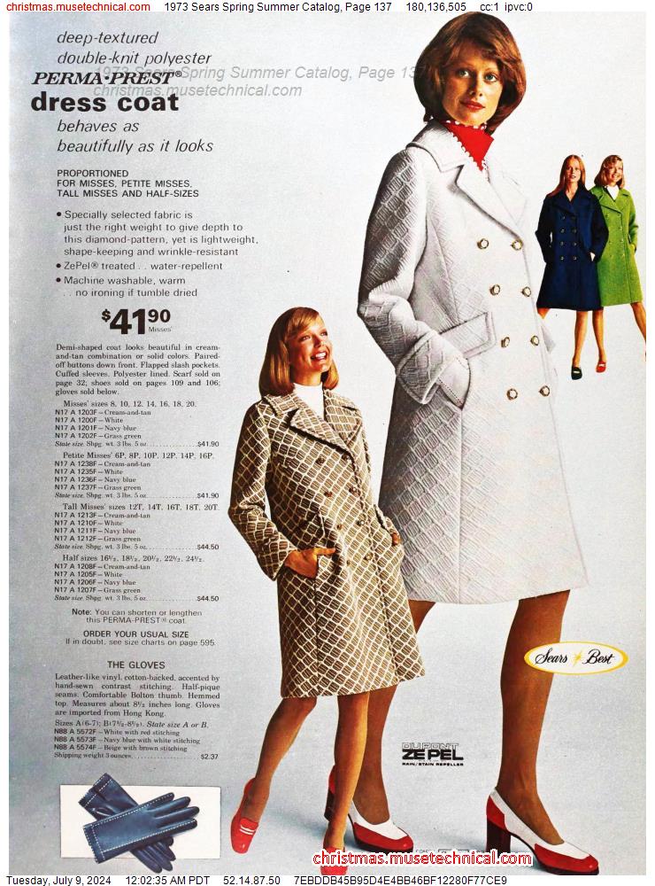 1973 Sears Spring Summer Catalog, Page 137