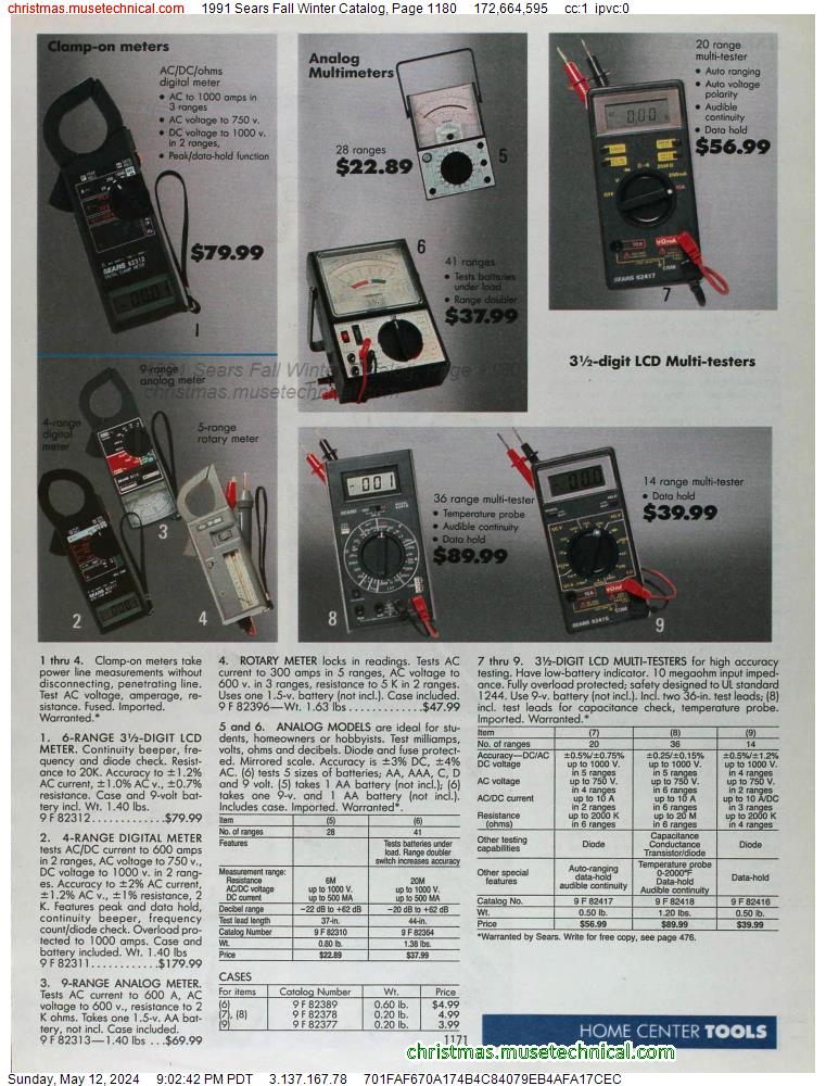 1991 Sears Fall Winter Catalog, Page 1180