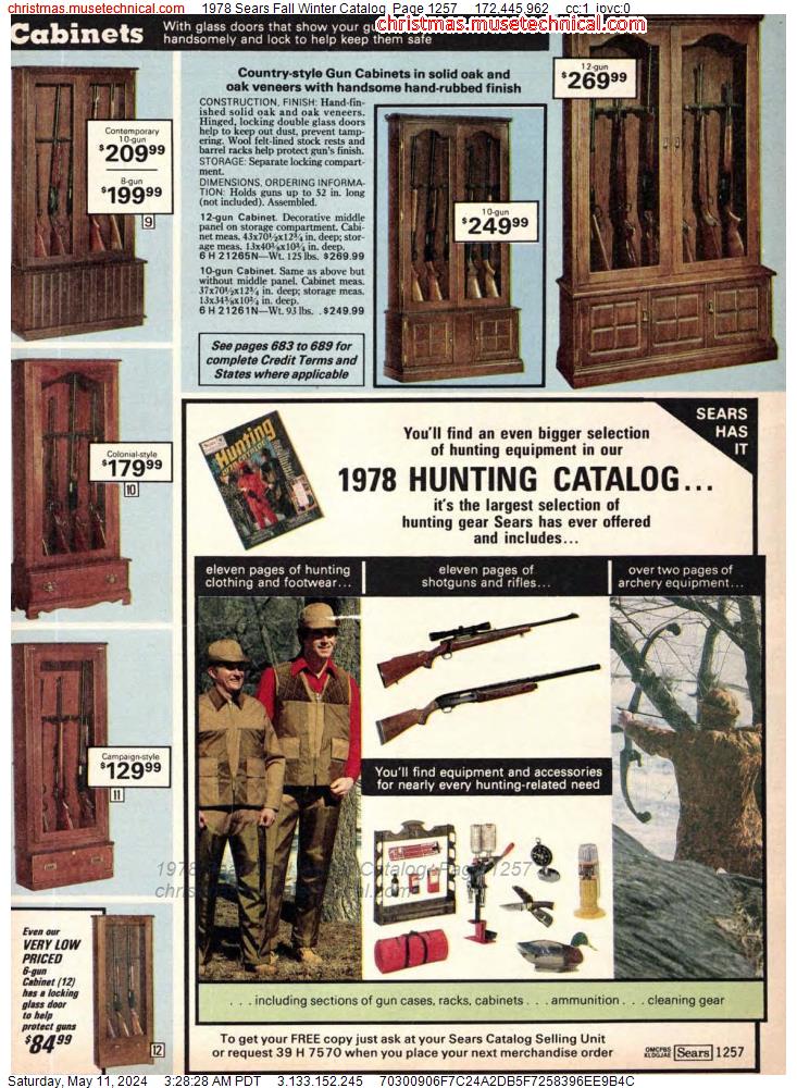 1978 Sears Fall Winter Catalog, Page 1257