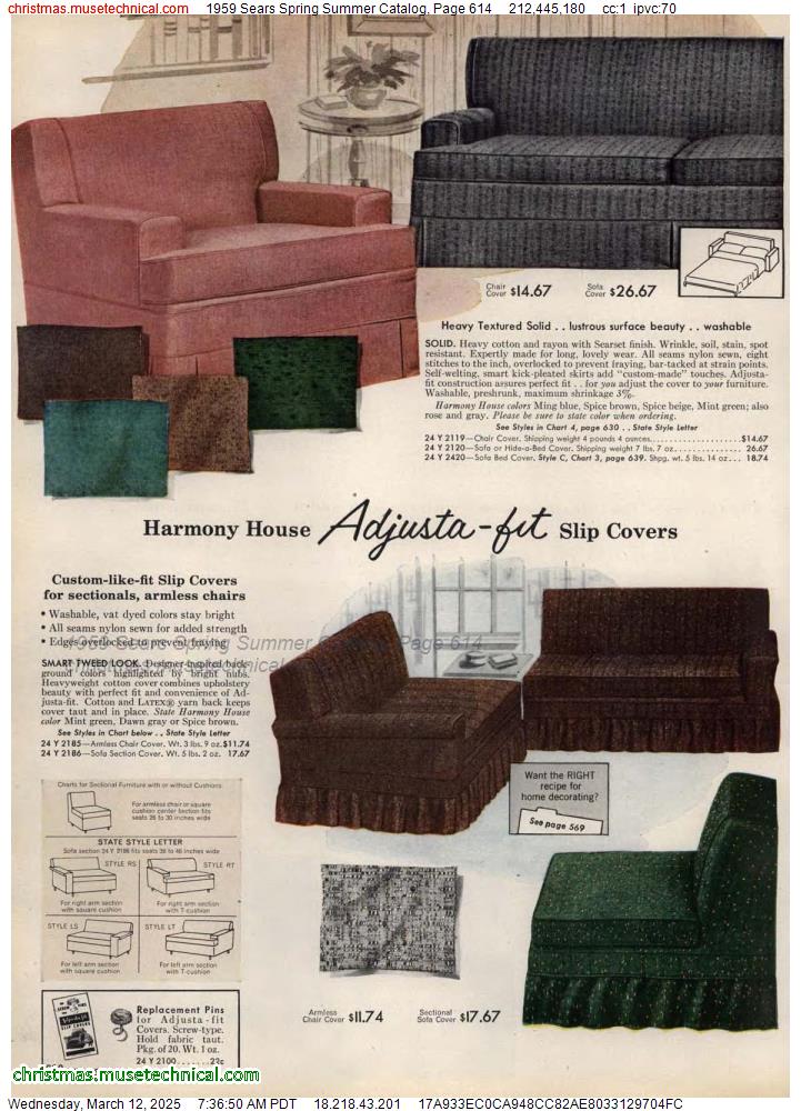 1959 Sears Spring Summer Catalog, Page 614