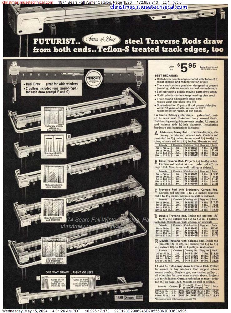1974 Sears Fall Winter Catalog, Page 1530