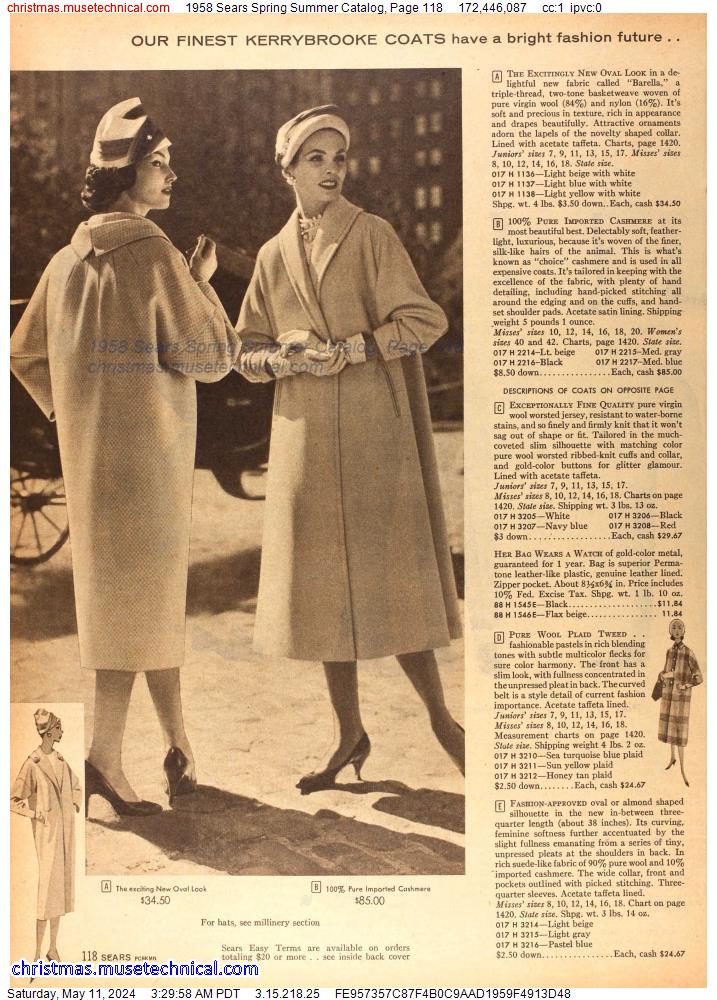 1958 Sears Spring Summer Catalog, Page 118