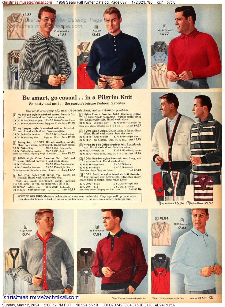 1958 Sears Fall Winter Catalog, Page 637