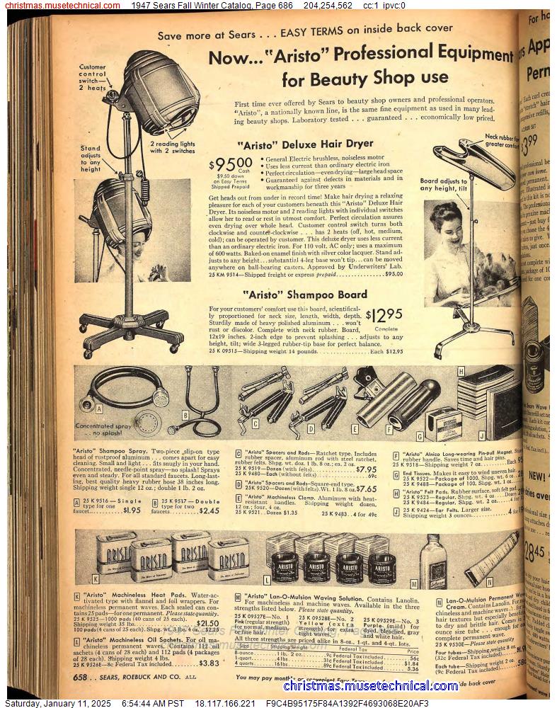 1947 Sears Fall Winter Catalog, Page 686