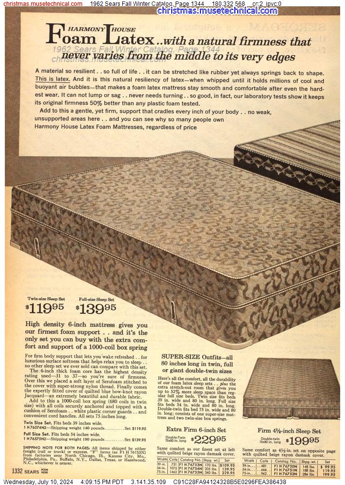 1962 Sears Fall Winter Catalog, Page 1344