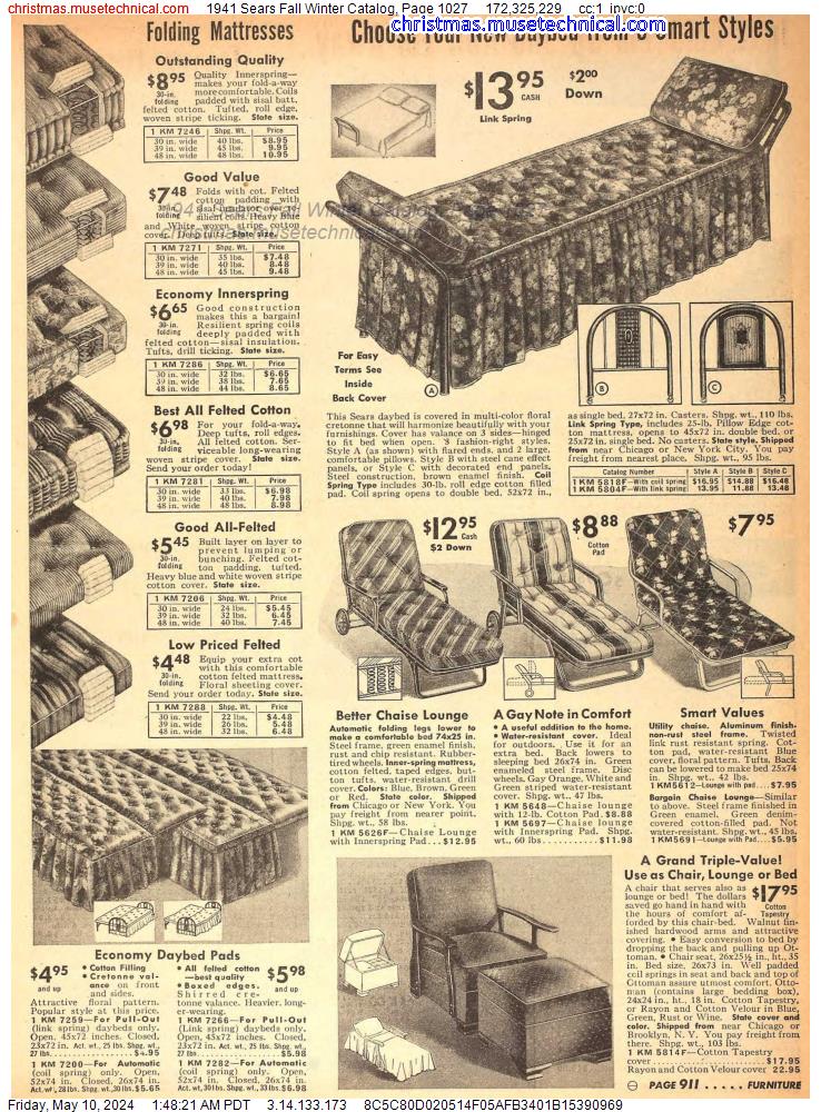1941 Sears Fall Winter Catalog, Page 1027