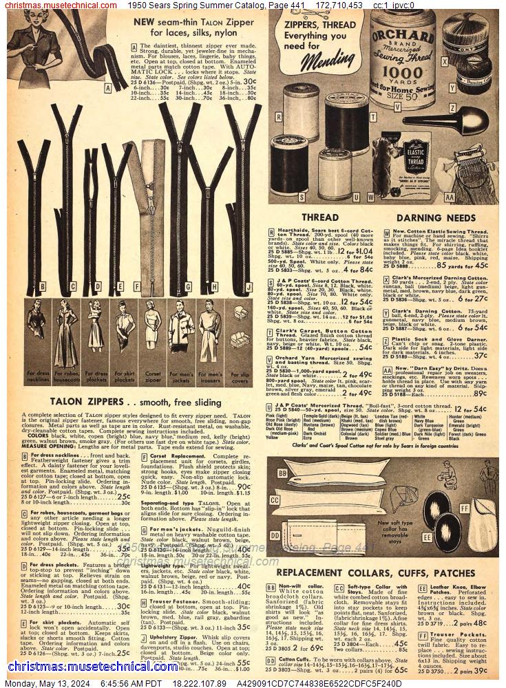 1950 Sears Spring Summer Catalog, Page 441