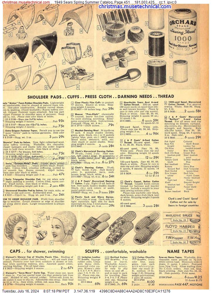 1949 Sears Spring Summer Catalog, Page 451