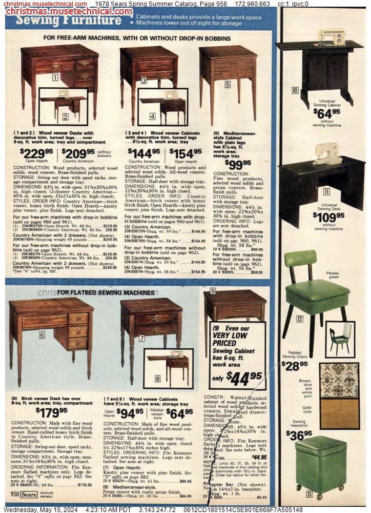 1978 Sears Spring Summer Catalog, Page 958