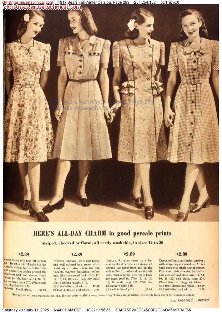 1947 Sears Fall Winter Catalog, Page 283