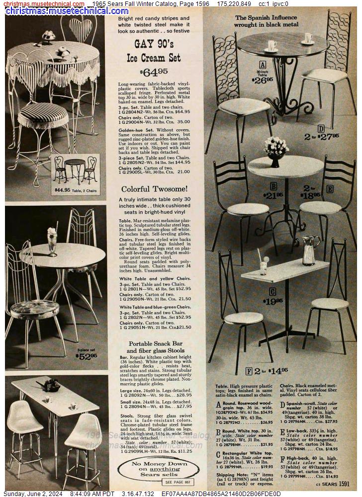 1965 Sears Fall Winter Catalog, Page 1596