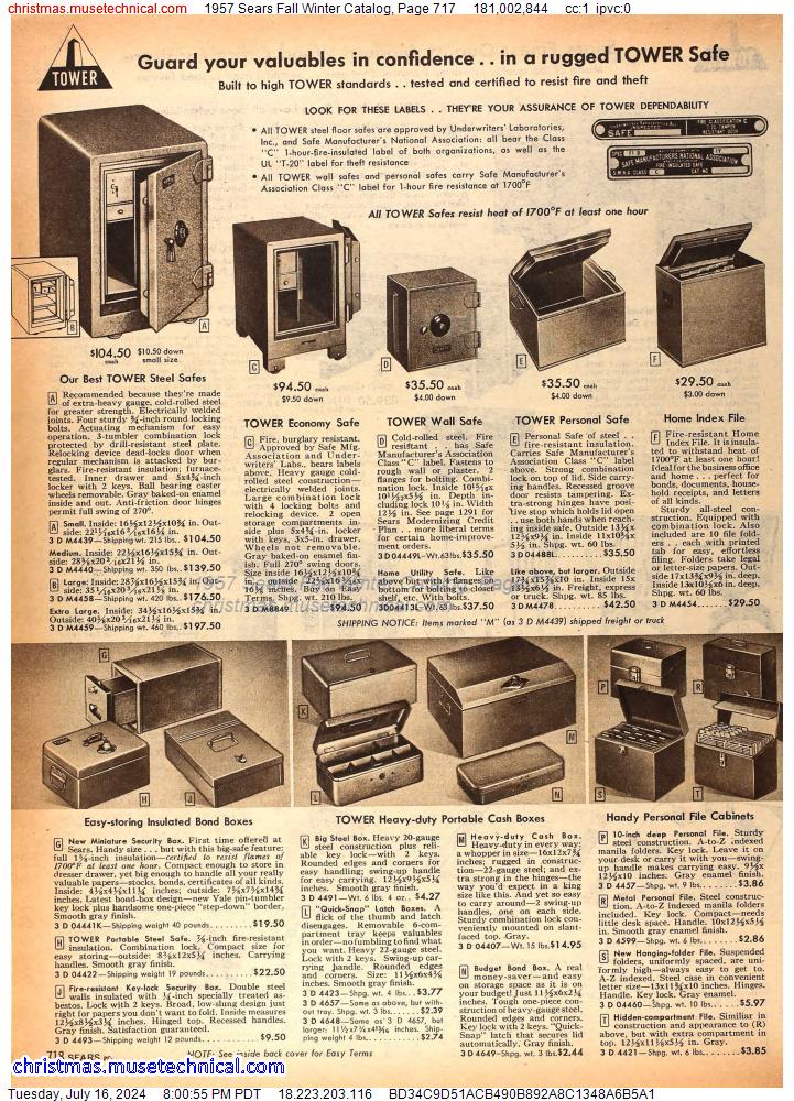1957 Sears Fall Winter Catalog, Page 717
