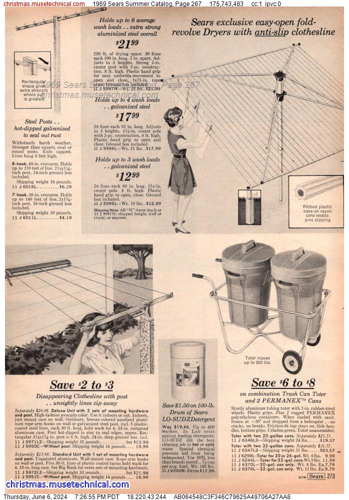 1969 Sears Summer Catalog, Page 267