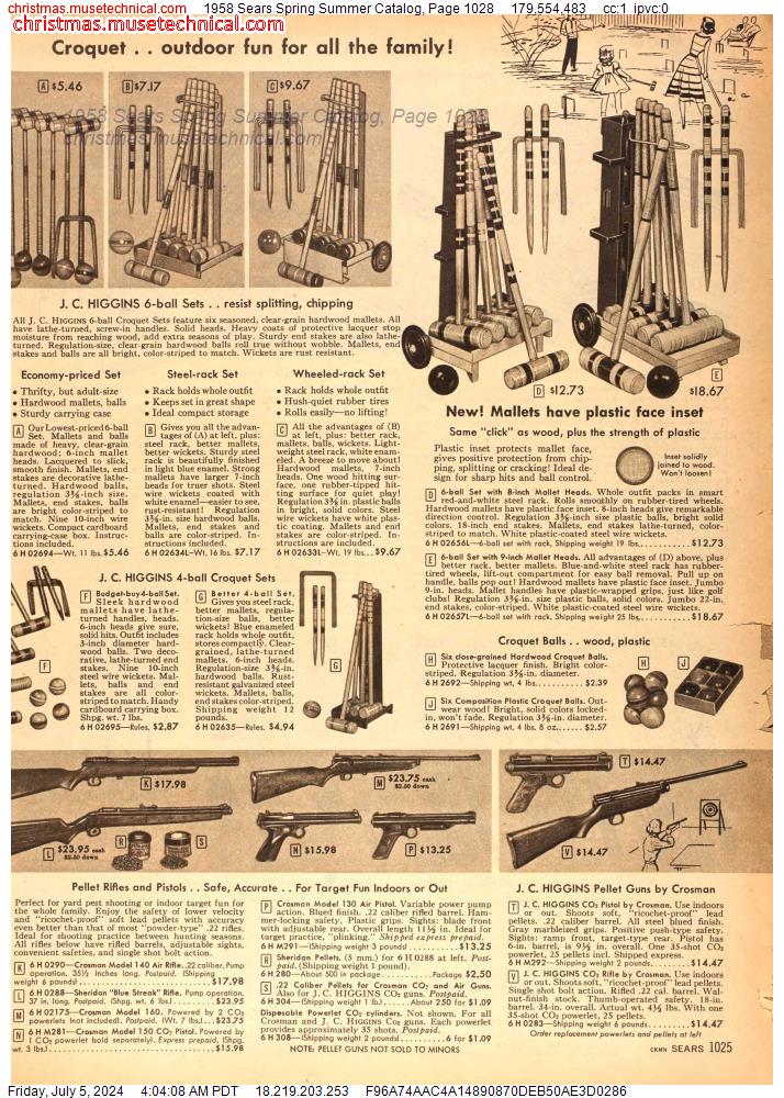 1958 Sears Spring Summer Catalog, Page 1028