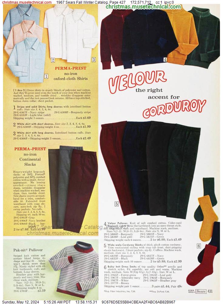 1967 Sears Fall Winter Catalog, Page 427