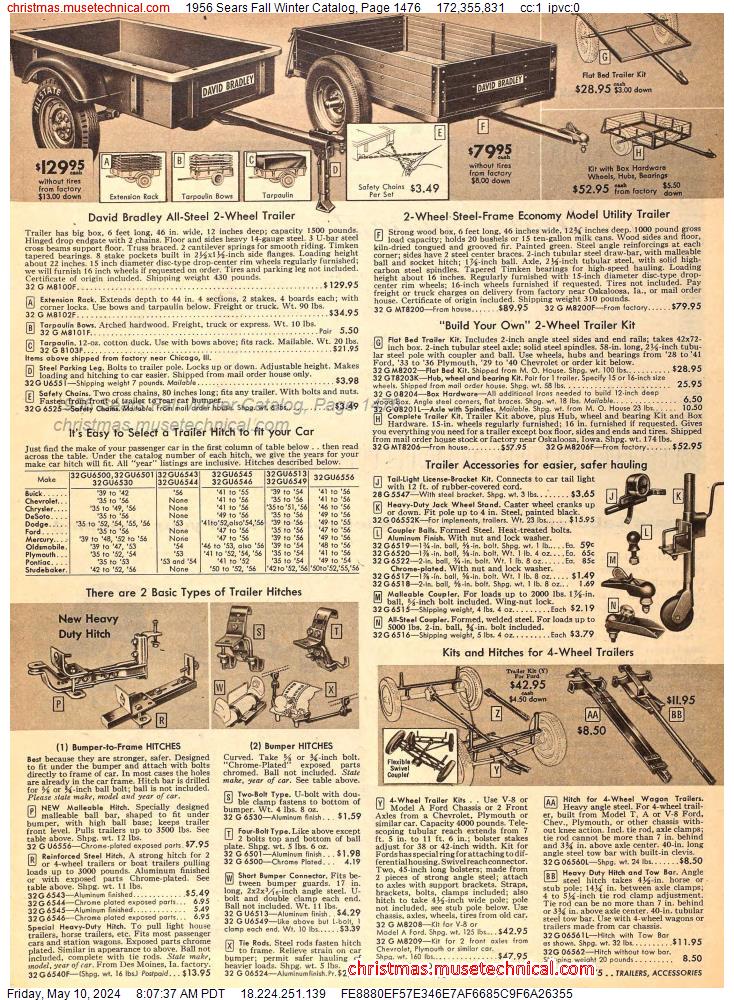 1956 Sears Fall Winter Catalog, Page 1476