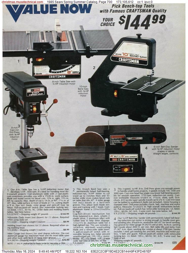 1985 Sears Spring Summer Catalog, Page 700