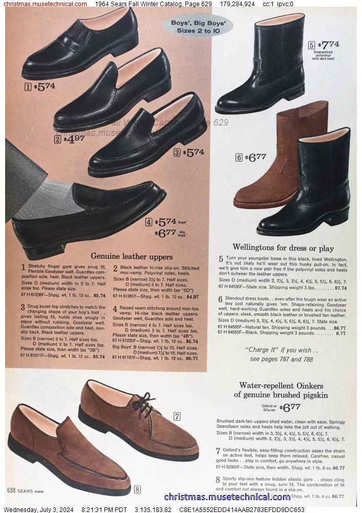 1964 Sears Fall Winter Catalog, Page 629