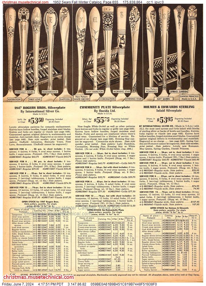1952 Sears Fall Winter Catalog, Page 655