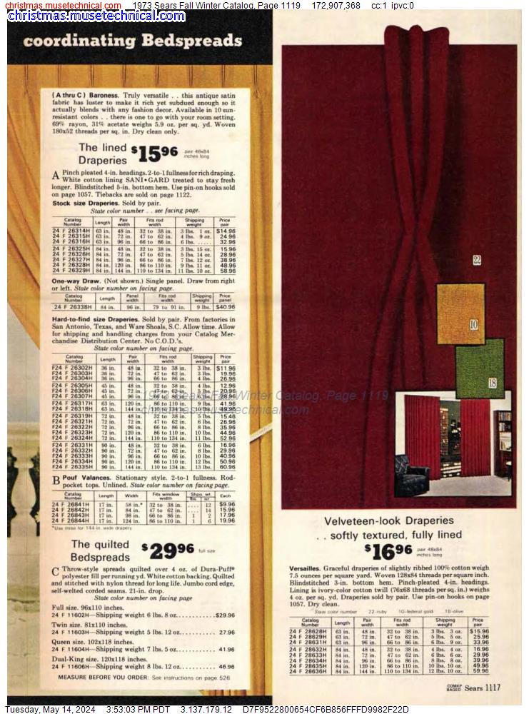 1973 Sears Fall Winter Catalog, Page 1119