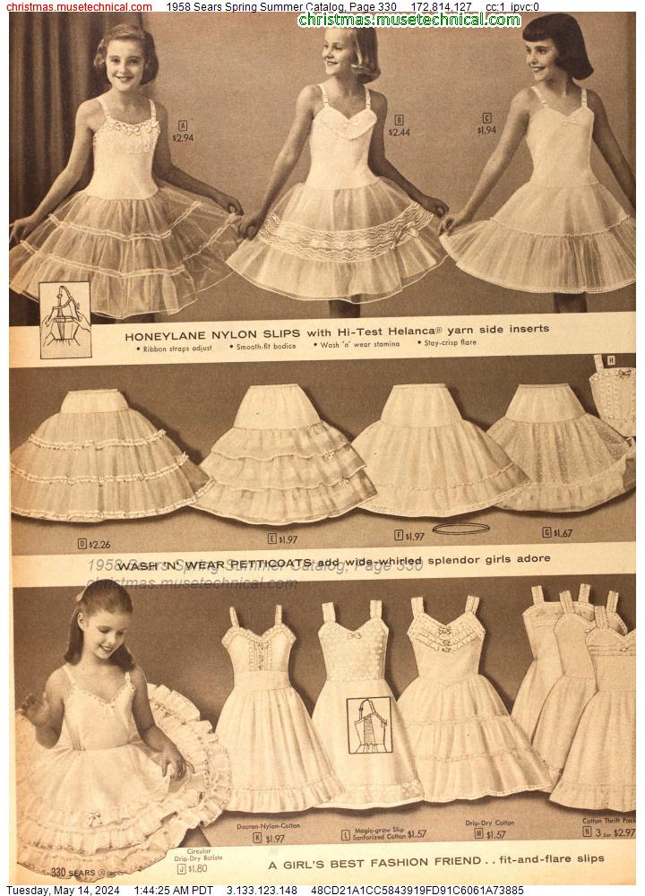 1958 Sears Spring Summer Catalog, Page 330