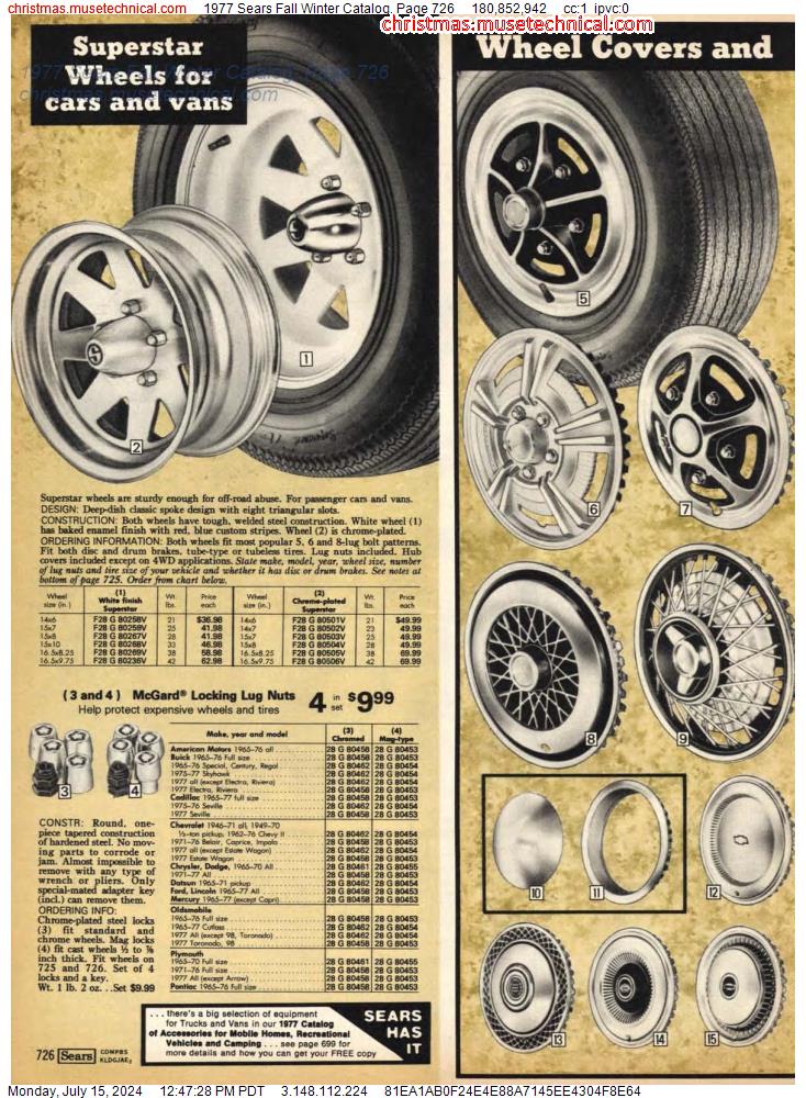 1977 Sears Fall Winter Catalog, Page 726