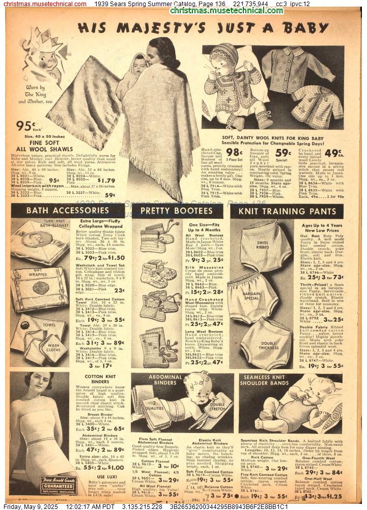 1939 Sears Spring Summer Catalog, Page 136