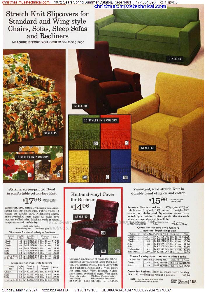 1972 Sears Spring Summer Catalog, Page 1481