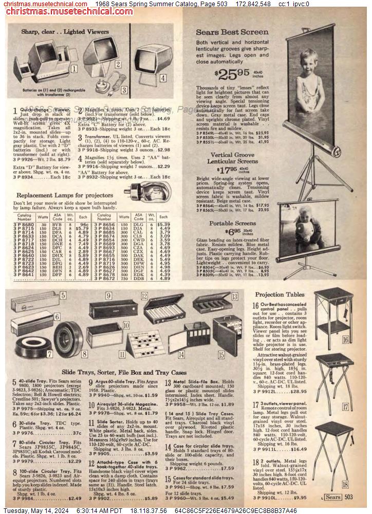 1968 Sears Spring Summer Catalog, Page 503