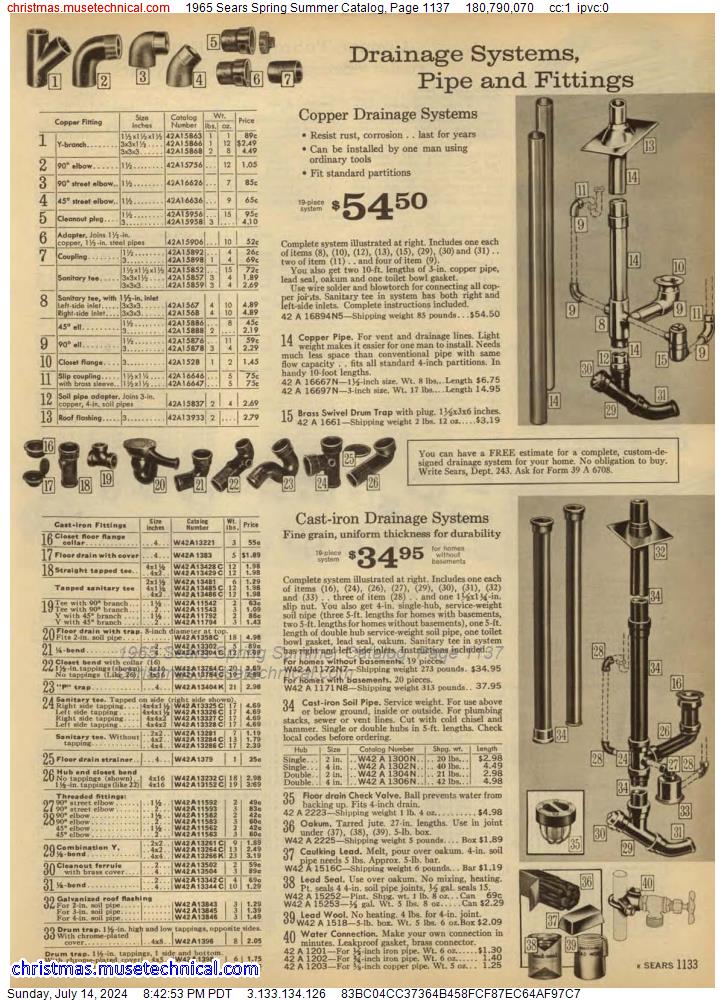 1965 Sears Spring Summer Catalog, Page 1137