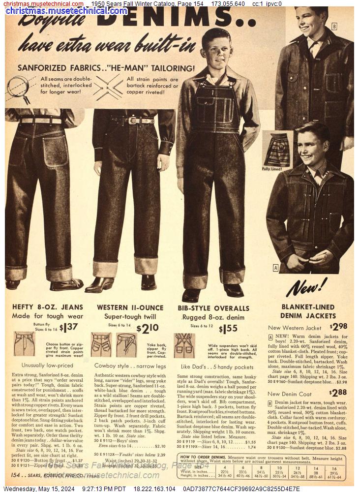 1950 Sears Fall Winter Catalog, Page 154