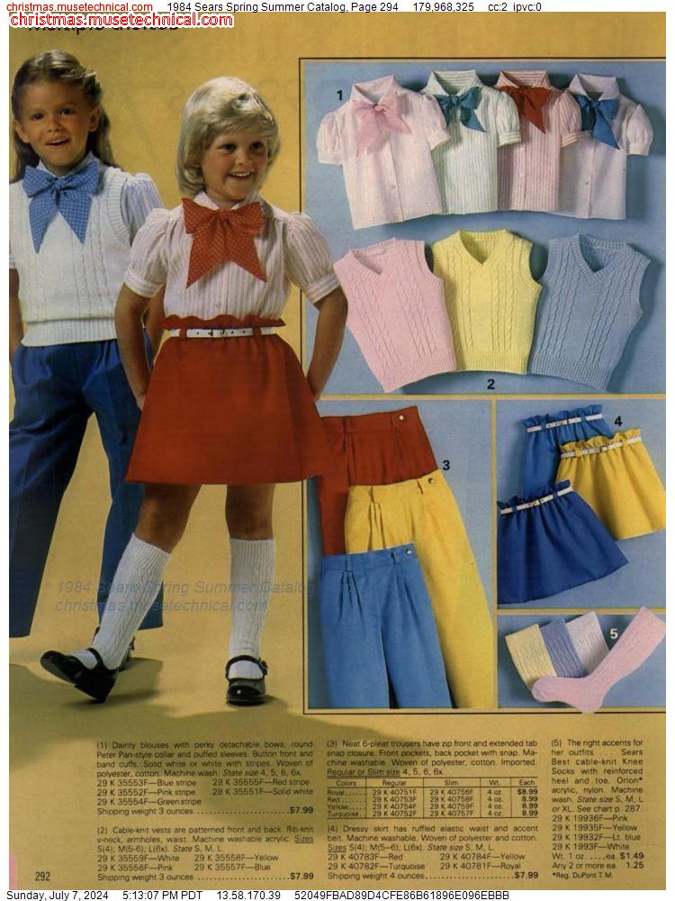 1984 Sears Spring Summer Catalog, Page 294