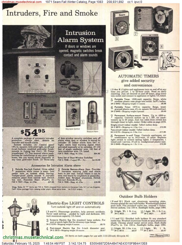 1971 Sears Fall Winter Catalog, Page 1083