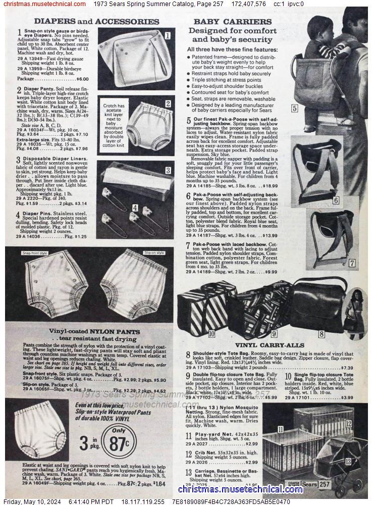 1973 Sears Spring Summer Catalog, Page 257