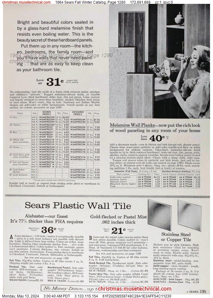 1964 Sears Fall Winter Catalog, Page 1280