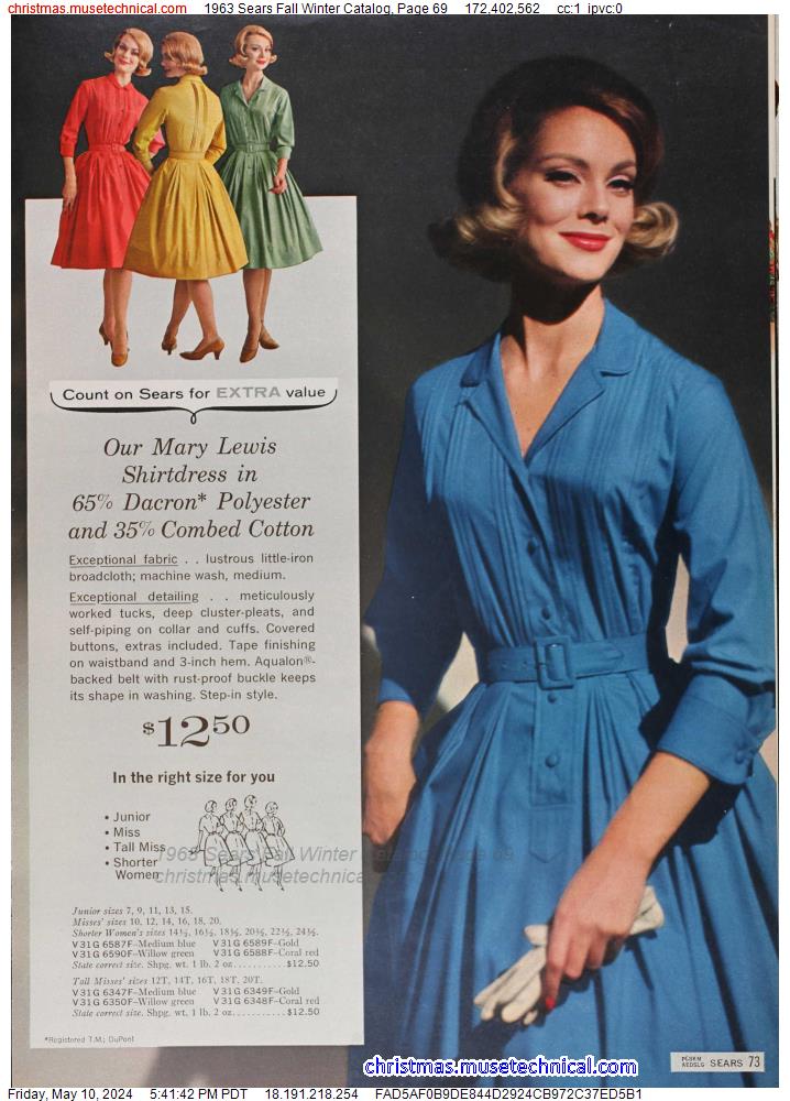1963 Sears Fall Winter Catalog, Page 69