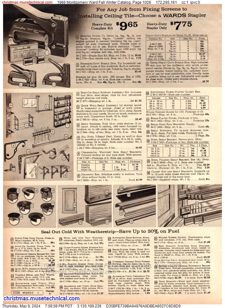 1966 Montgomery Ward Fall Winter Catalog, Page 1026