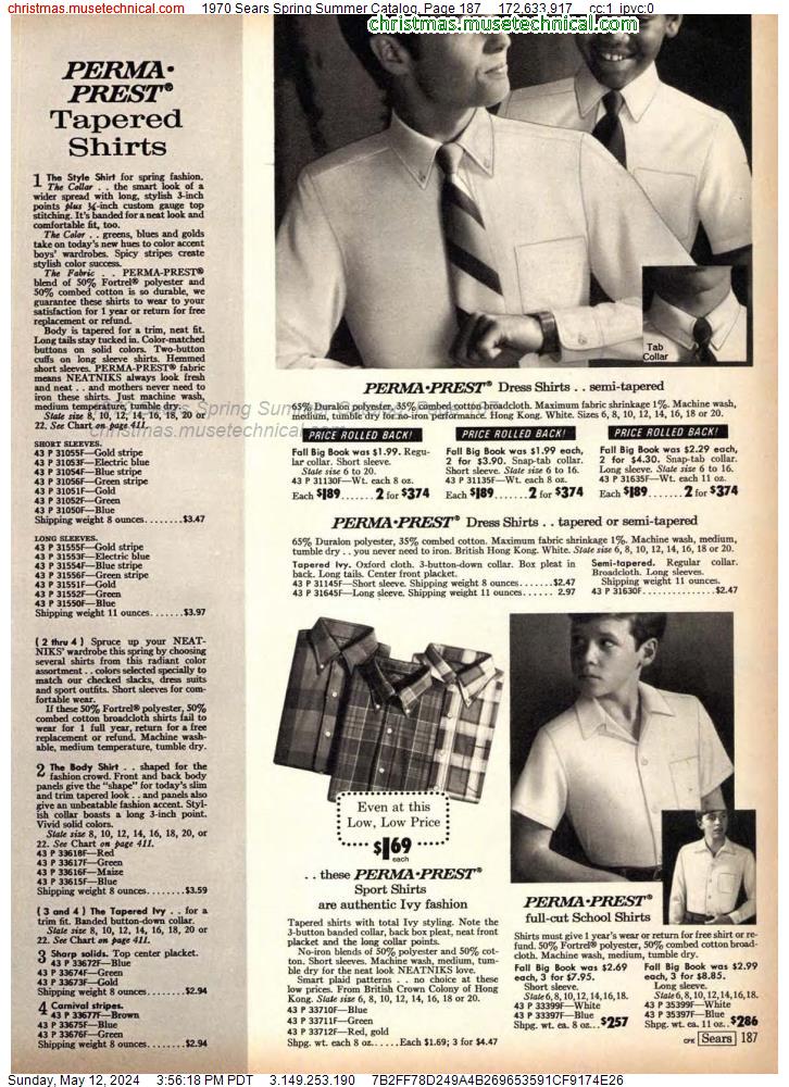 1970 Sears Spring Summer Catalog, Page 187