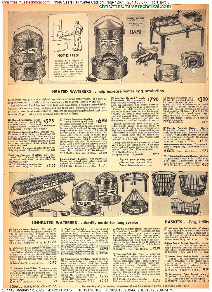 1948 Sears Fall Winter Catalog, Page 1267 - Catalogs & Wishbooks