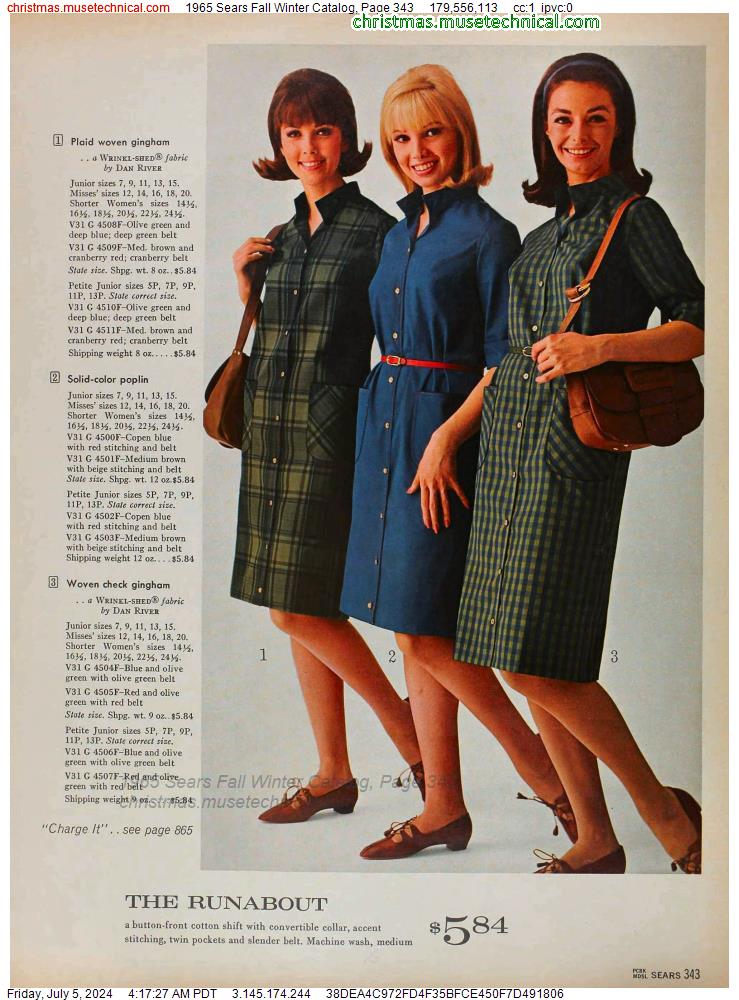 1965 Sears Fall Winter Catalog, Page 343