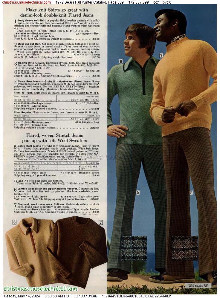 1972 Sears Fall Winter Catalog, Page 589