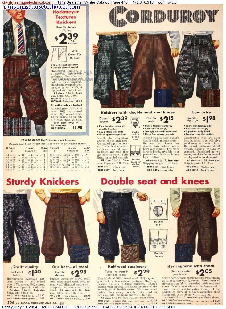 1942 Sears Fall Winter Catalog, Page 440